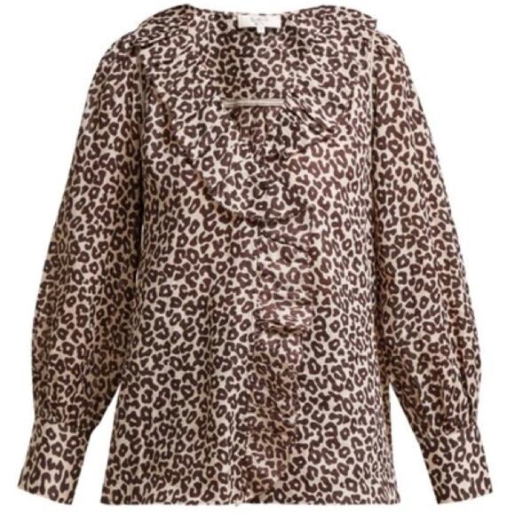 Sea New York Lottie Leopard Ruffled Blouse 2 - Picture 1 of 9